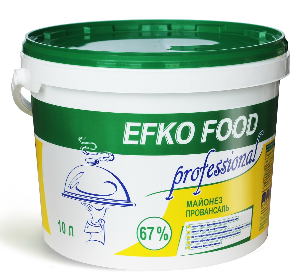 Майонез 67% Efko Food Classic Универсальный 10л, ведро, Россия