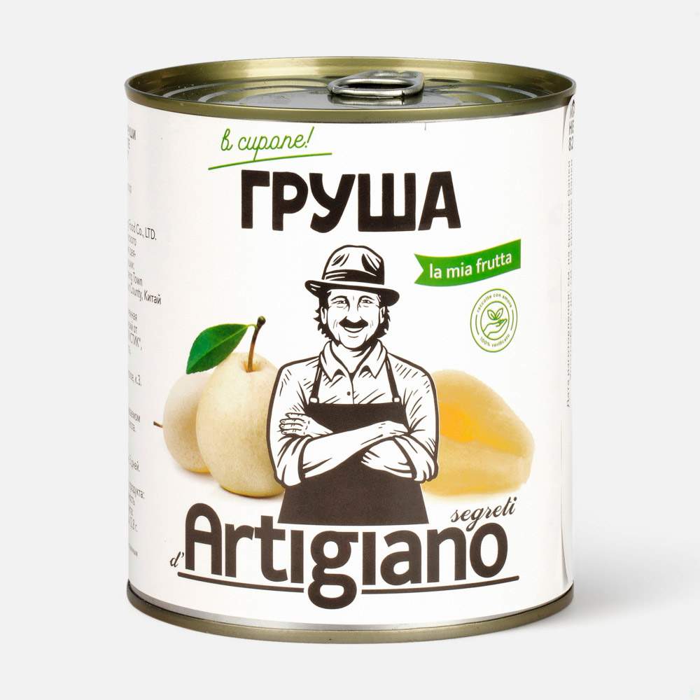 Груши половинки в сиропе консерв. Segreti D’Artigiano 12*850мл/820г ж/б, Китай